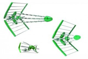 FLASHD Antena TV UHF Triple-Boom